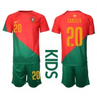 Portugal Joao Cancelo #20 Fußballbekleidung Heimtrikot Kinder WM 2022 Kurzarm (+ kurze hosen)